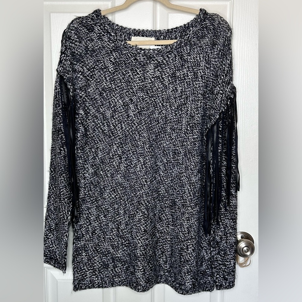 By Together Knit Fringe Sweater Size Medium NWT